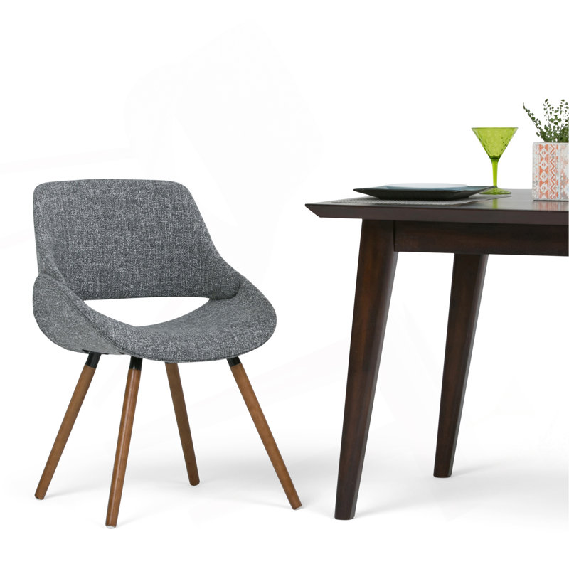 Bentwood Dining Chair in Grey Woven Fabric