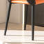 Ensemble de 2 chaises de salle à manger, chaises de maison de conception moderne, chaises de salle à manger en cuir de polyuréthane pour la salle à manger de cuisine - orange et brun