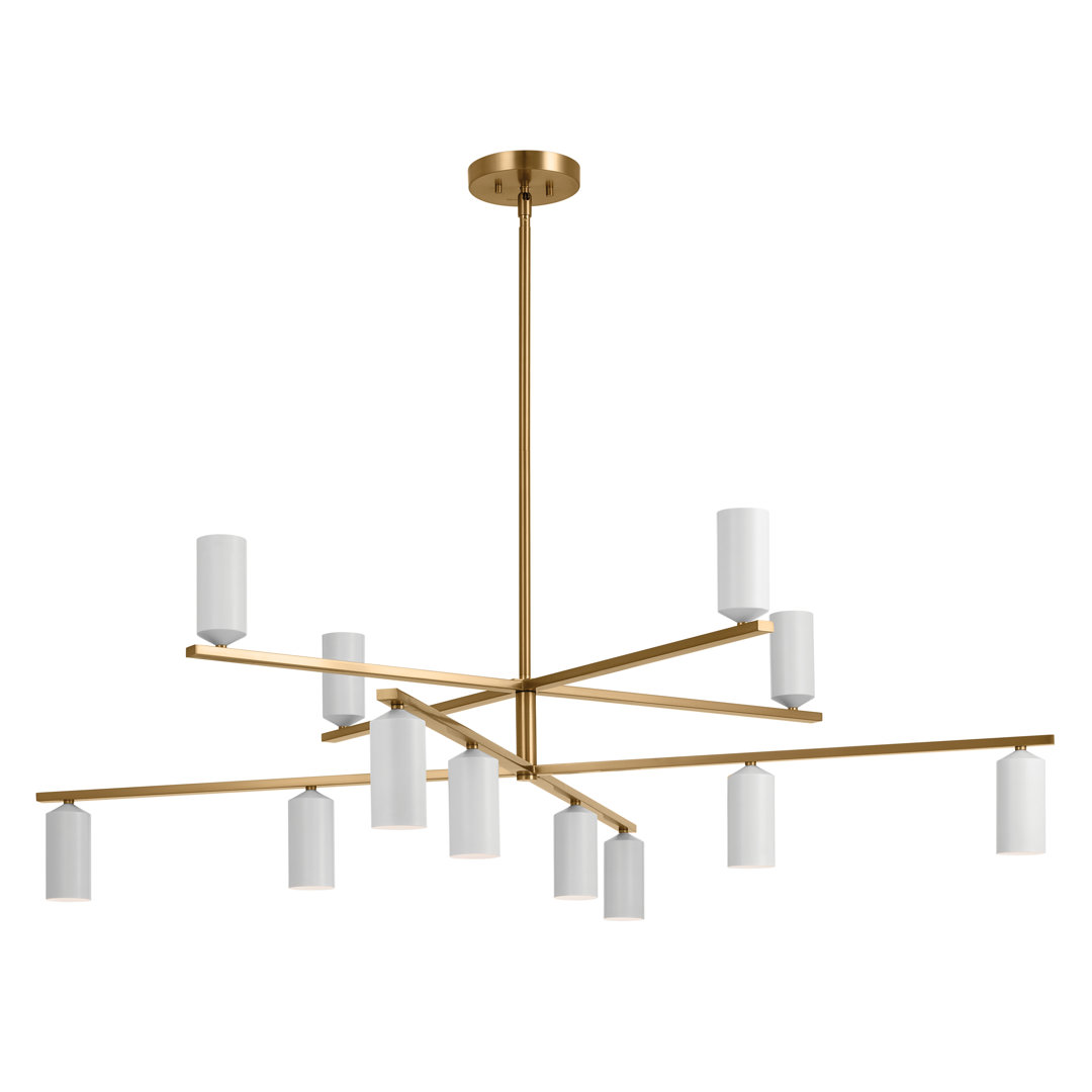 12 - Light Steel Dimmable Tiered Chandelier Kichler Lighting Shade 