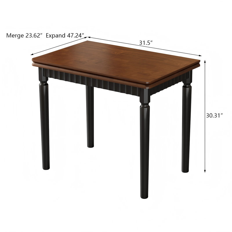 Table de salle à manger extensible 31,50 po, 30.31" H x 31.50" W x 23.62" D