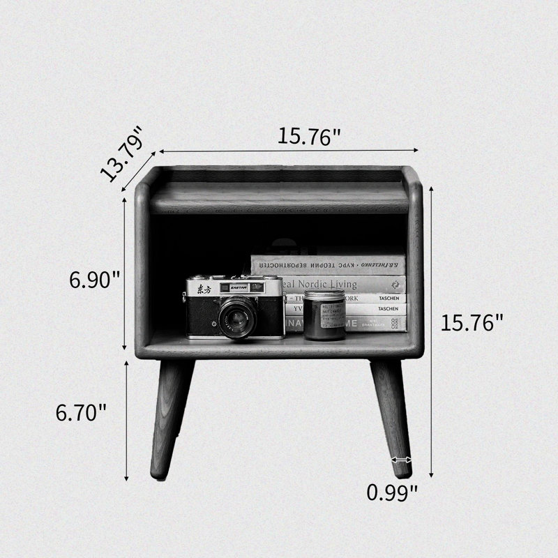 Antanas 15.76'' W Solid Wood Nightstand