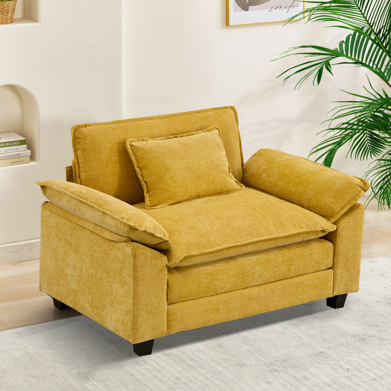 Fauteuil 53 "Comfy Cloud Couch, Chenille jaune