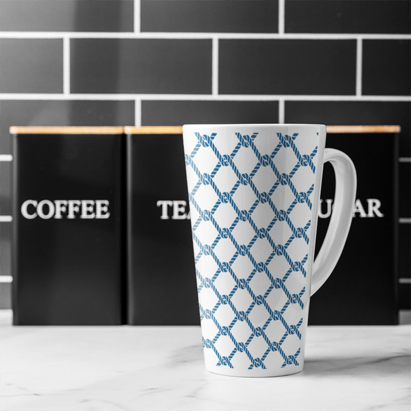 Chainlink Rope Latte Mug, Navy