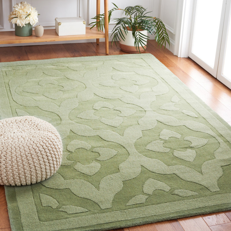 Trombetta Hand Tufted Wool And Cotton With Latex Floral Rug, Round 8'