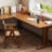 Nut-brown L-Shaped Solid Wood desk-1136640220-1136640801