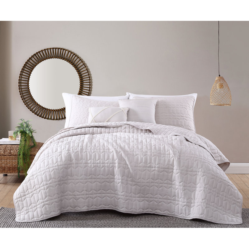 Ensemble de courtepointe Kori, Taupe, Grande courtepointe + 2 coussins décoratifs + 2 t