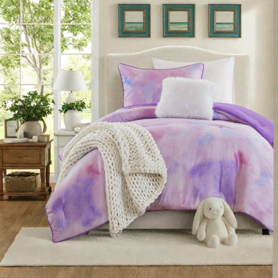 Ensembles de literie mauve moderne, teinture à l'aquarelle en polyester TG pour la maison