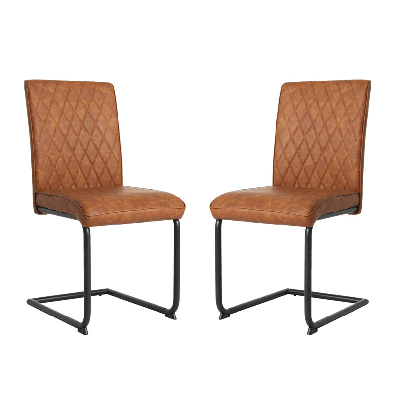 Cantilever Chair Set Asfand, Brown