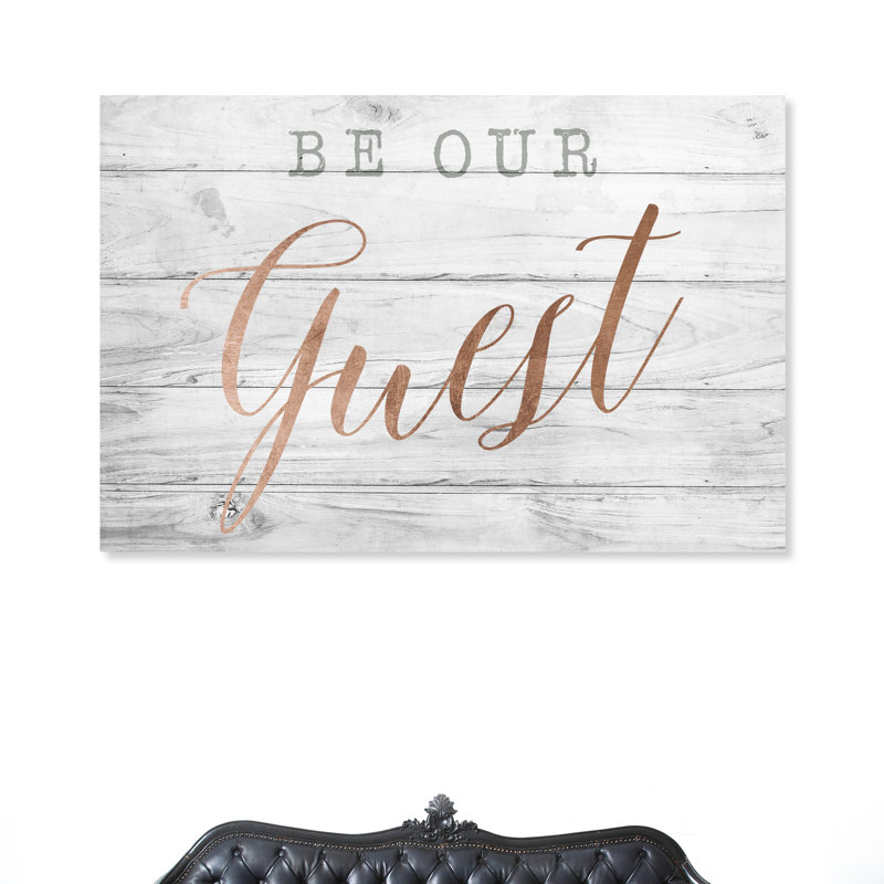 «Be Our invité Copper», reproduction d'art textuel sur toile, H 16 po x l 24 po x 1,5 po