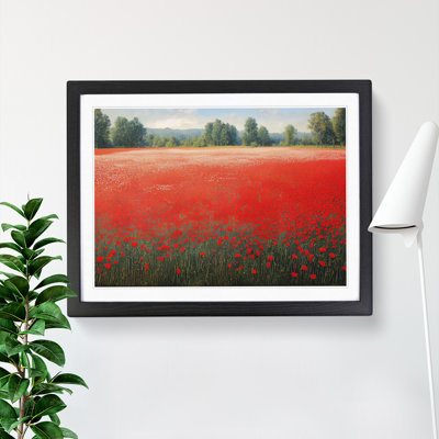 Enigmatic Poppy Field Flowers 1 Piece Single Picture Frame Wall Art