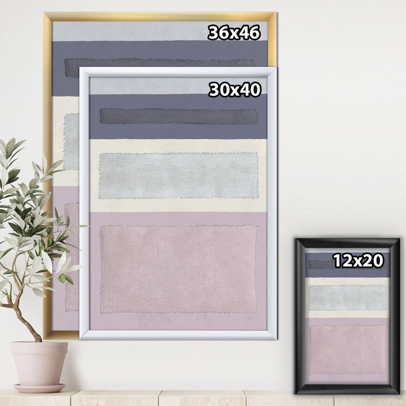 Cadre photo « painted tressage iv fb », reproduction sur toile, Encadré rose, H 46 po x l 36 po x P 1,5 po