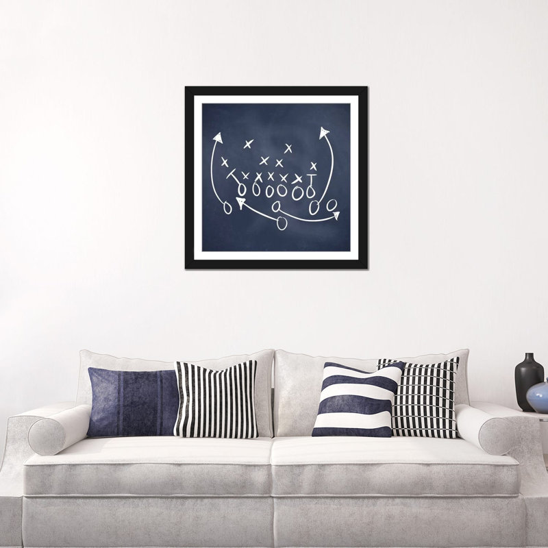 «Scrimmage», impression sur toile, Papier d'art encadré noir, Blanc, H 24 po x l 24 po x P 1 po
