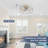20'' Crystal Small Enclosed Caged Ceiling Fan With Light And Remote, Low Profile Bladeless Ceiling Fan Light Fixture 6 Speed, 3 Reversible Abs Blades And Quiet Motor, Flush Mount For Indoor/covered Outdoor-755416144-755416145
