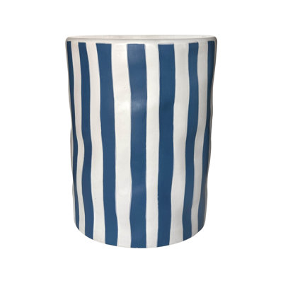Tempest Ceramic Table In Blue Stripes by TOV Furniture