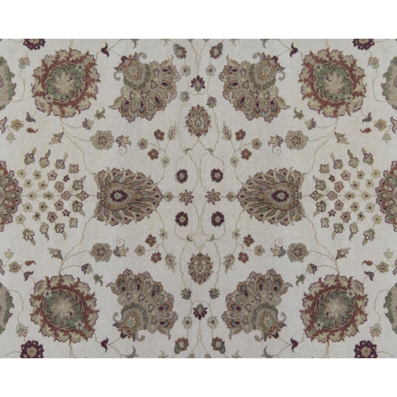 Tapis beige et noir noué à la main de haute qualité