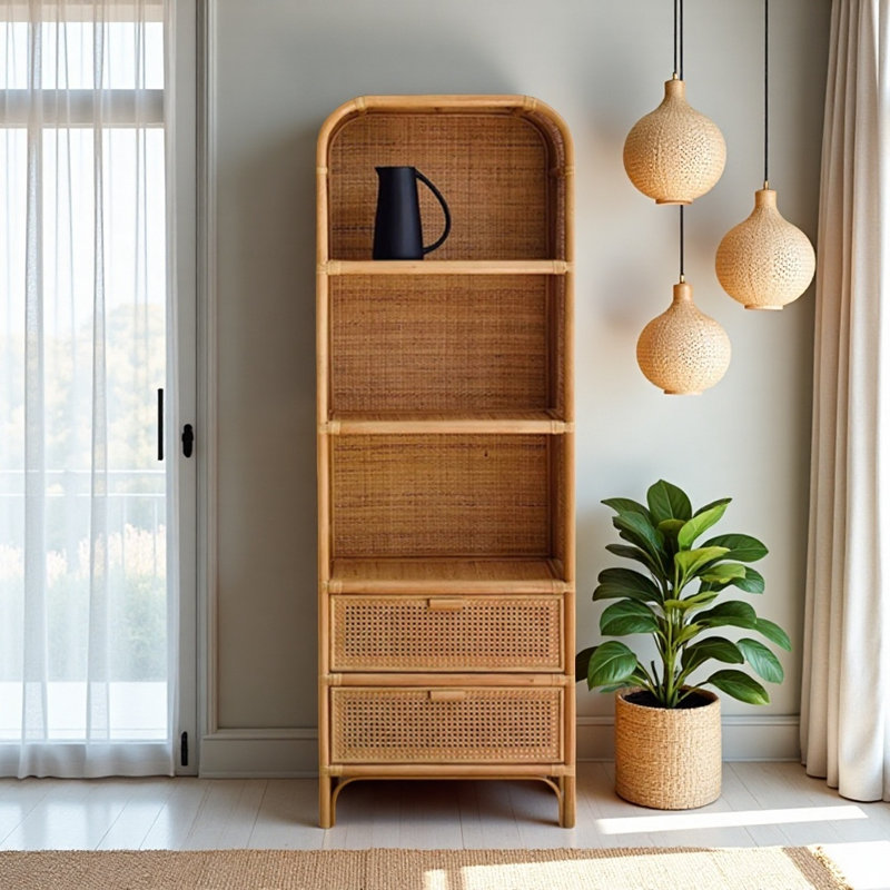 Vitrine simple en rotin