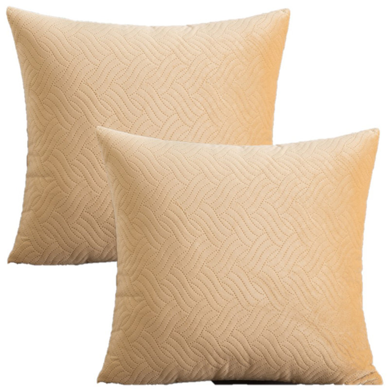 Ensemble de 2 housses de coussin à jet ultrasonique, Beige