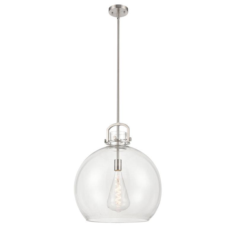 Borgen 1 - Light Single Pendant, Brushed Satin Nickel, 53.5" H x 18" W x 18" D, No Bulb Included