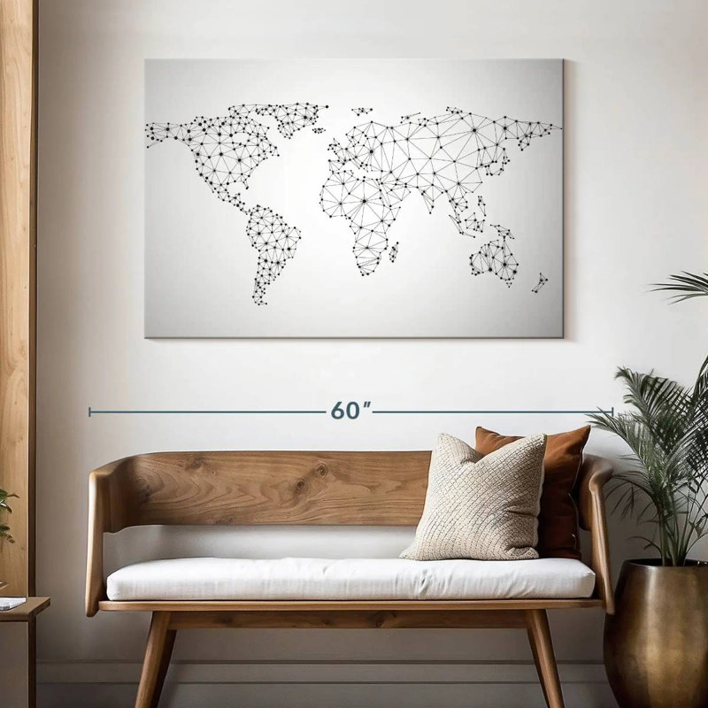 Carte du monde du réseau Aliaz, H 32 po x l 48 po