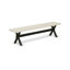 L'ensemble de table de salle à manger 6 pièces se compose d'une table de salle à manger, d'un banc avec plateau et de 4 chaises empilables en tissu de polyester noir - Noir brossé-1820842500-1820842498