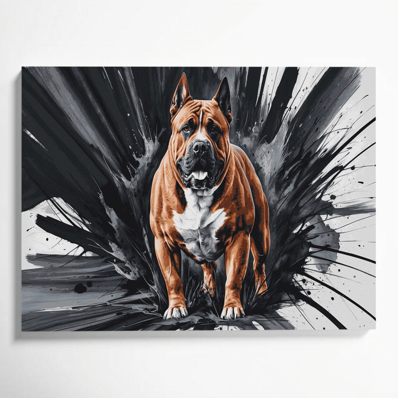 Dogs Boerboel Grey Canvas Wall Art, 11" H x 14" W