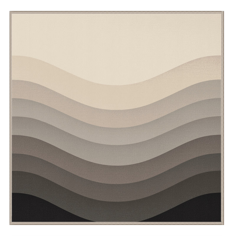 Machine Washable Ovaline Minimalist Ombre Rug in Beige – Beige Binding, 6' Square