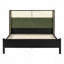 Structure de lit avec tête de lit verte et lit en bois massif, aucun sommier requis, mobilier de chambre moderne