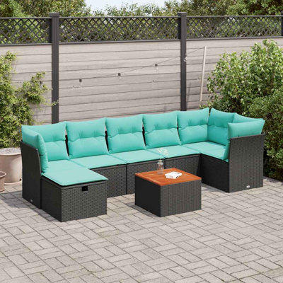 Ensemble de canapé de jardin modulaire en rotin PE