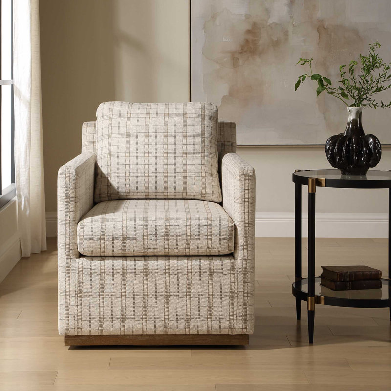Chaise pivotante en lin Uttermost Basie