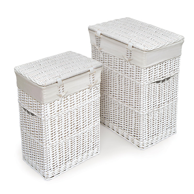 Laundry Set with Handles, White