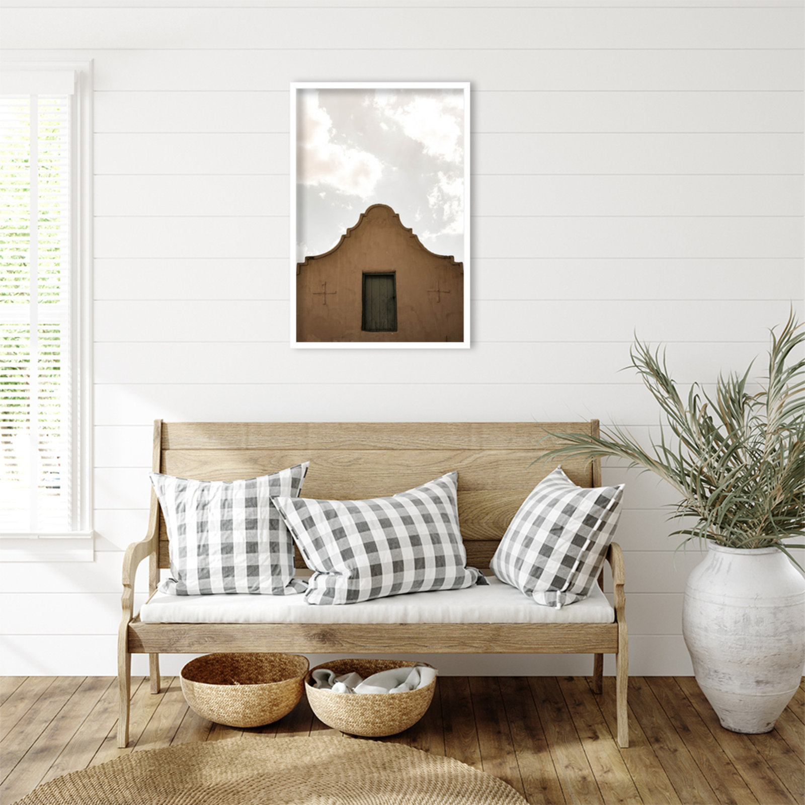 Norfork "Settlers Shelter" Print, White, 33" H x 23" W