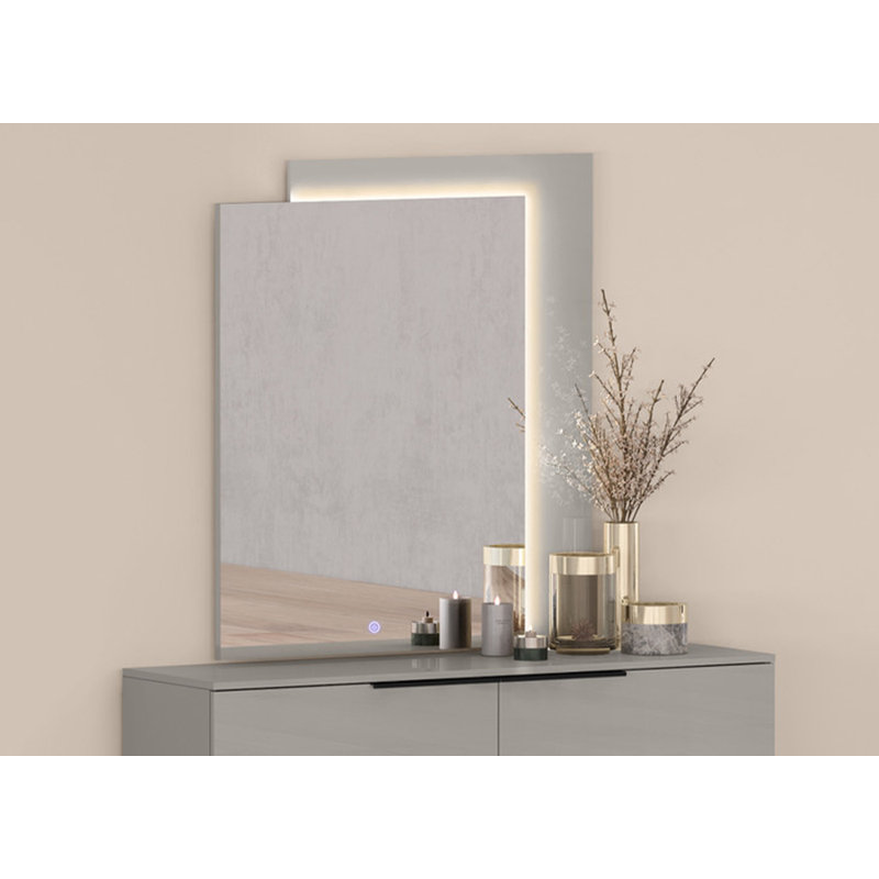 Kirtana Rectangle Mirror, Light Grey