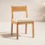 Chaise de patio en bois massif avec siège à coussin (ensemble de 2)