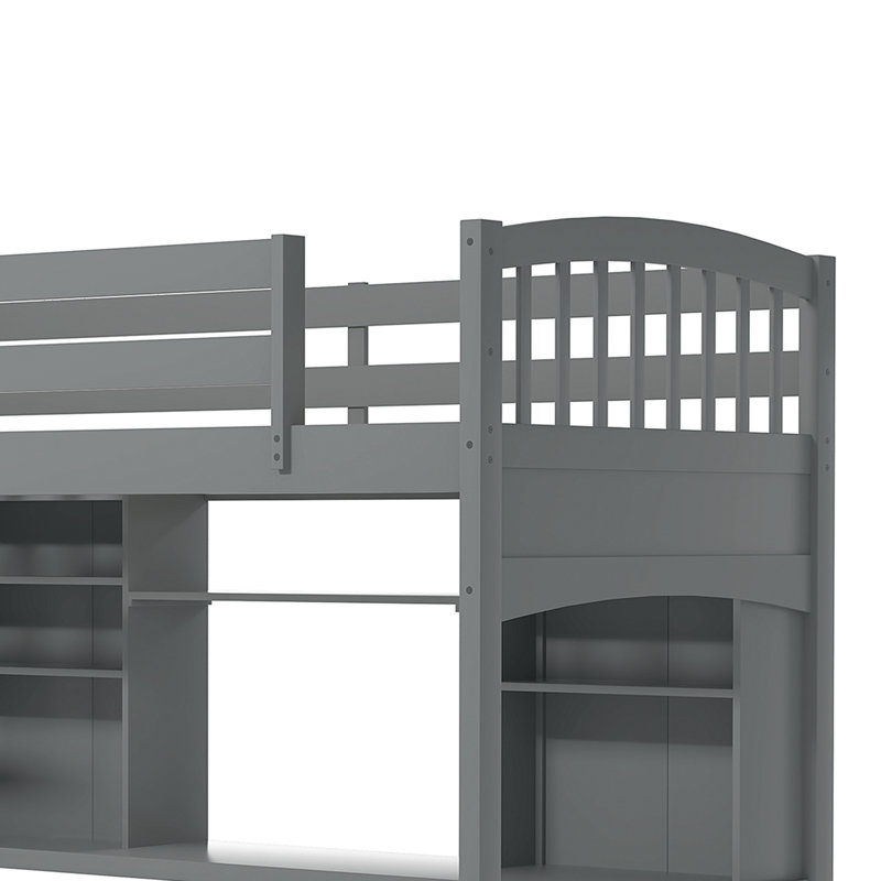 Guagliardo Kids Twin Loft Bed, Gray