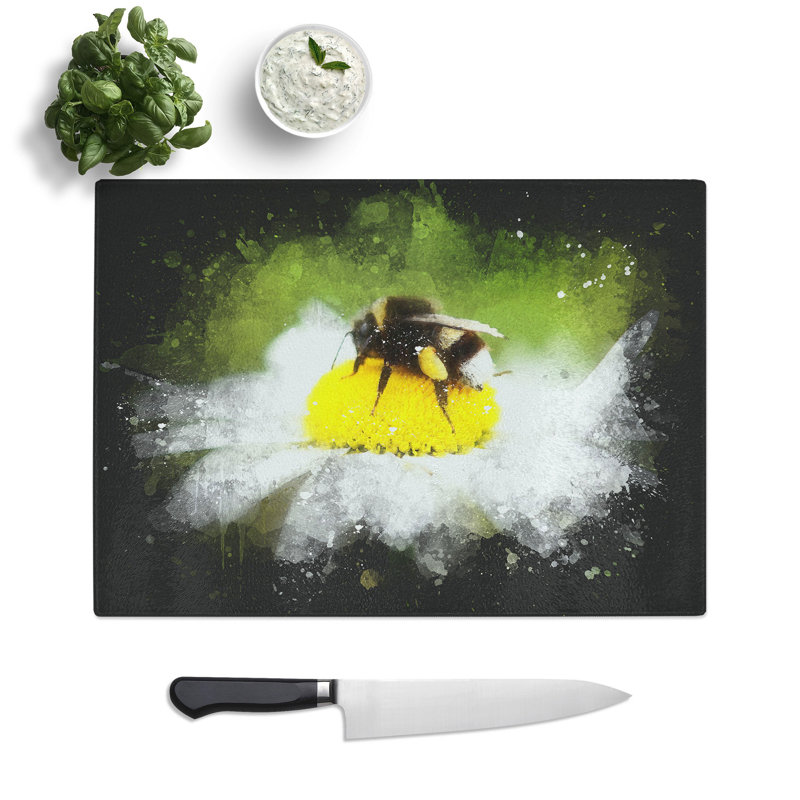 Bee Collecting Pollen Vol.2 Paint Splash Chopping Board, 0.4cm H x 20cm W x 28.5cm L