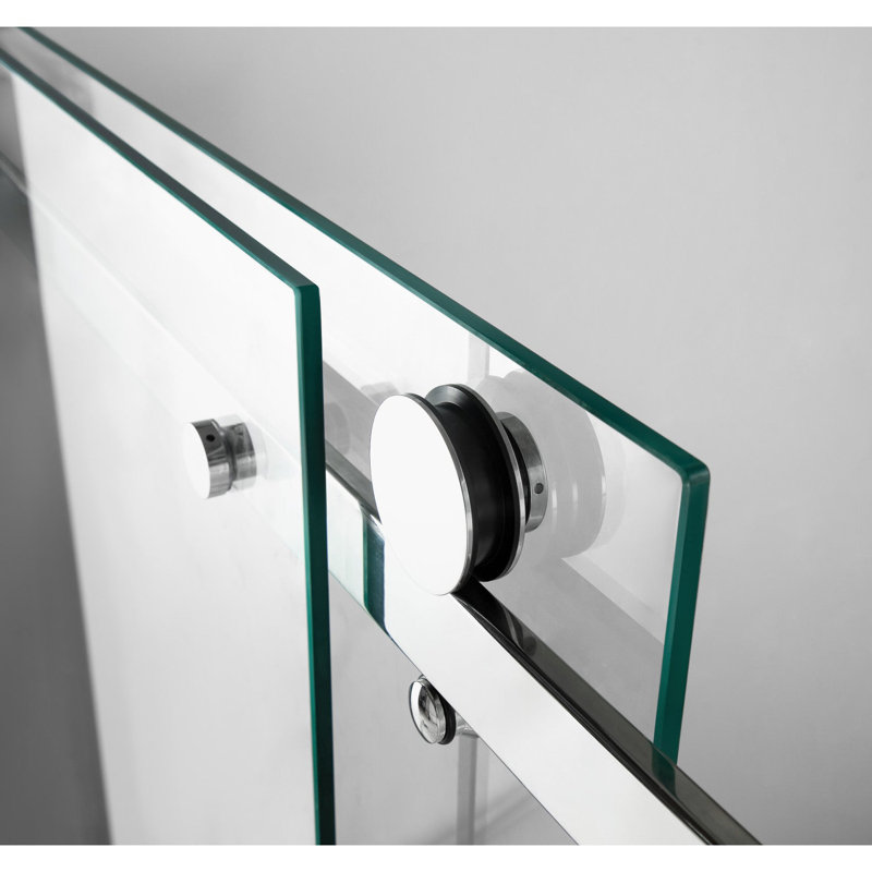 Kingston Brass 60-Inch Acrylic Rectangular 3-Wall Anti-Skid Alcove Tub With Tub Door, Hand Drain, Left, Polished Chrome