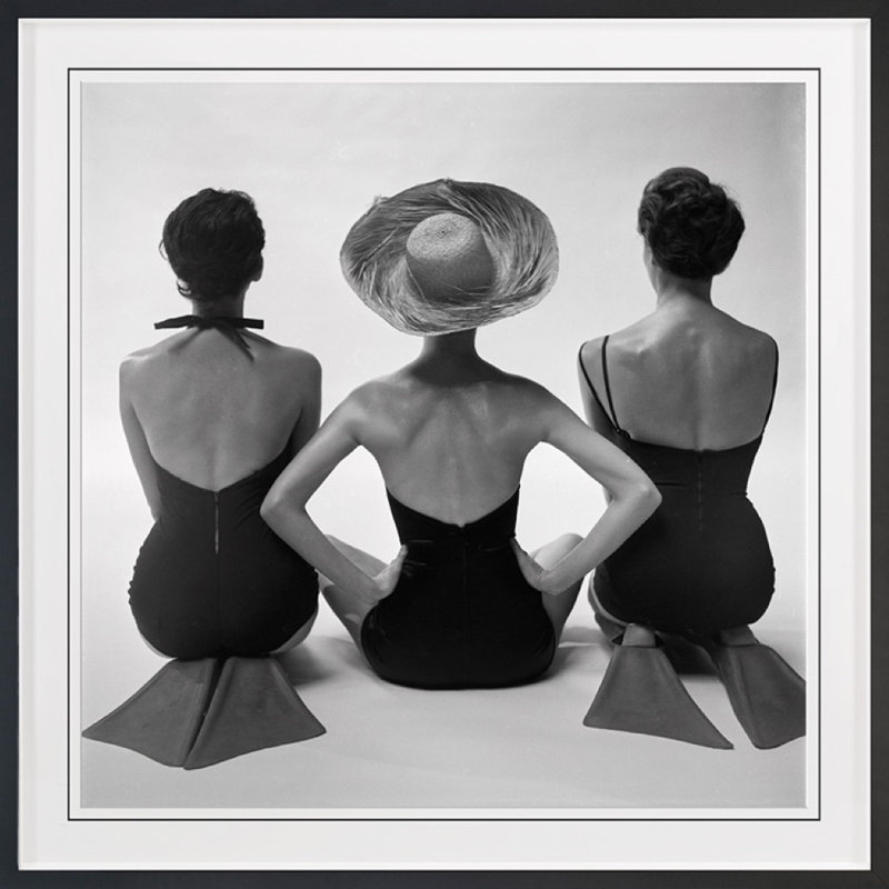 Swimsuit Ladies Print by Grand Archives, Black Framed, 36" H x 36" W
