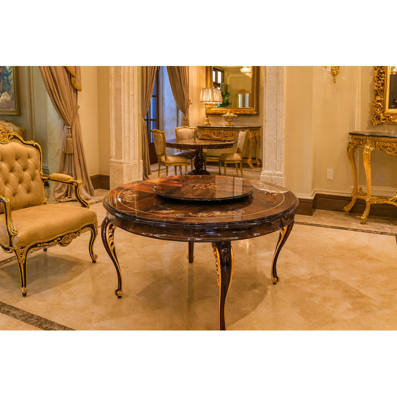 Athena Walnut Round Solid Wood Dining Table