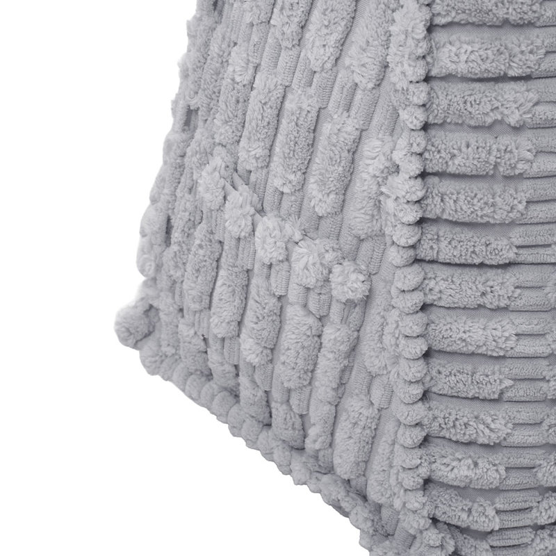 Cotton Grey Rectangular Backrest Back Cushion, Light Blue