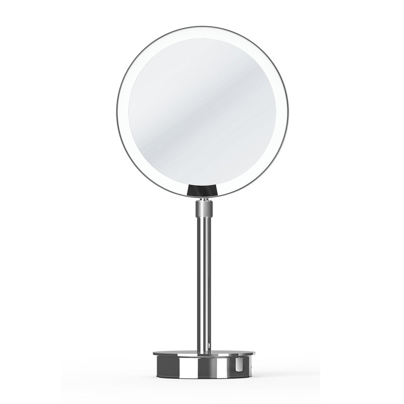 Spiegel Metal Lighted Mirror, Polished Chrome