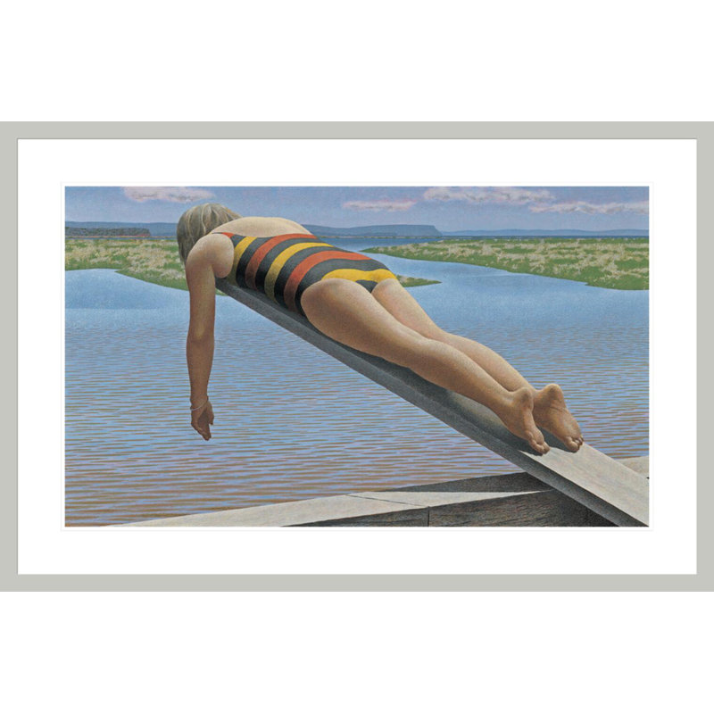 «Woman on Diving Board» par Alex Colville - impression giclée encadrée, H 27,31 po x l 41,5 po
