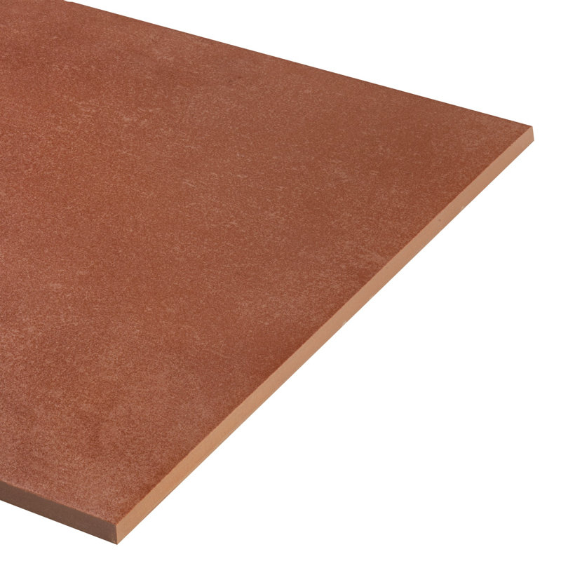 Literary License 12'' W x 12'' L Porcelain Concrete Look Singular Tile, Quarry Red