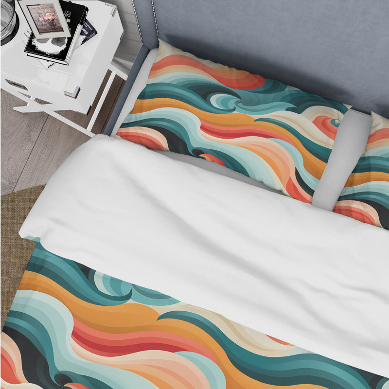 Mod Wave Revival - Ensemble de housse de couette Mid-Century - Microfibre de polyester