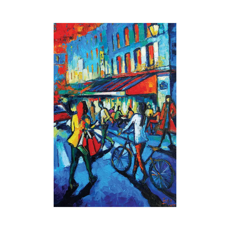 Parisian Cafe by Mona Edulesco - Wrapped Canvas Painting, 20.32 cm H x 30.48 cm W