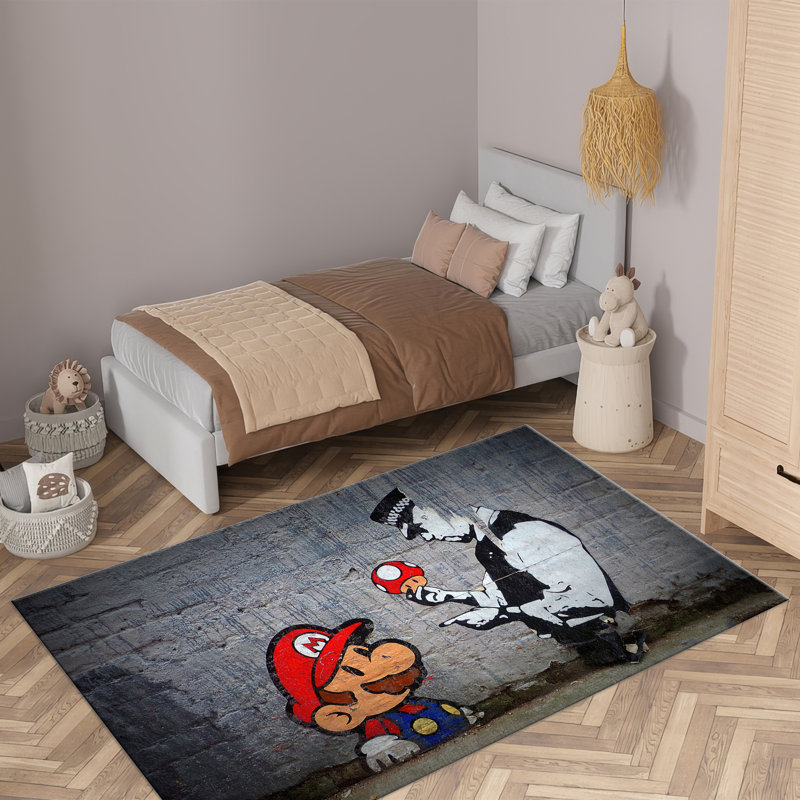 Chic Non-Woven Soft Type Printed Rug with Vibrant Floral Design for an Elegant Touch in Your Living Space