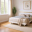 Ensemble de chambre pour grand lit, blanc, bois doré, ensemble de 3 pièces avec 2 tables de chevet-131013298-131013300
