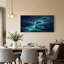 «Three Dolphins in Deep Blue Ocean with Golden Stars», art mural-31639788