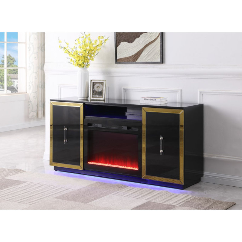 Crédence de rangement l 65 po Marqutia, Noir