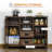 Coffee Bar Cabinet with Storage Drawers & Adjustable Shelves
