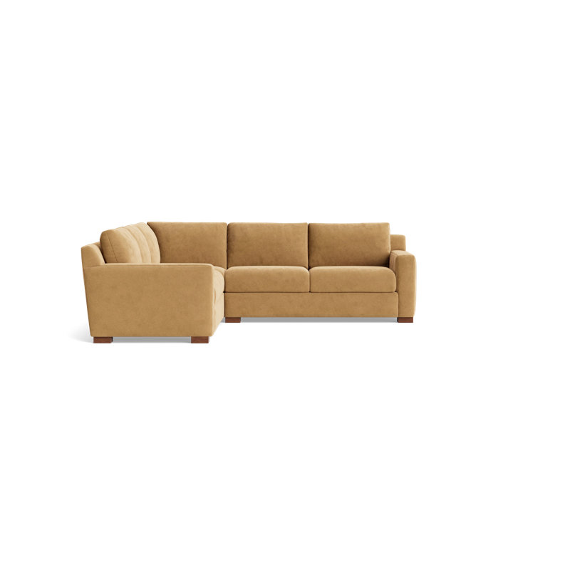 Catalina Corner Sectional, Performance Velvet - Nutmeg, Left Hand Facing
